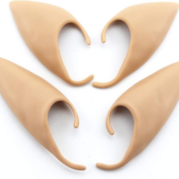 2 Pairs Cosplay Fairy Pixie Elf Ears Soft Pointed Ears Tips Anime Party Dress Up - Picture 4 of 6